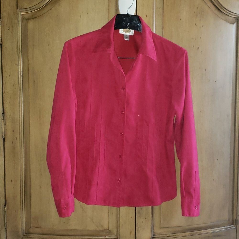 Talbots Soft Stitched Long Sleeve Button Down Top